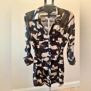 Fashion Nova Camouflage Shirt Dress